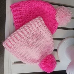 Teen girl size crochet hats